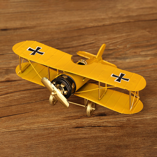 Vintage-Inspired Metal Airplane Model Homeandso