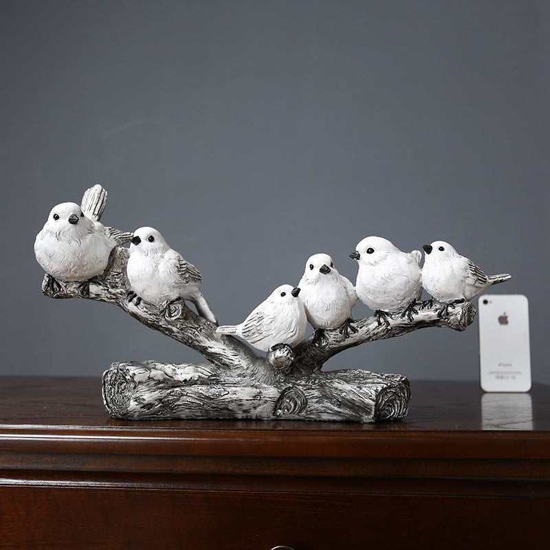 Bird Family Decorative Sculpture Homeandso