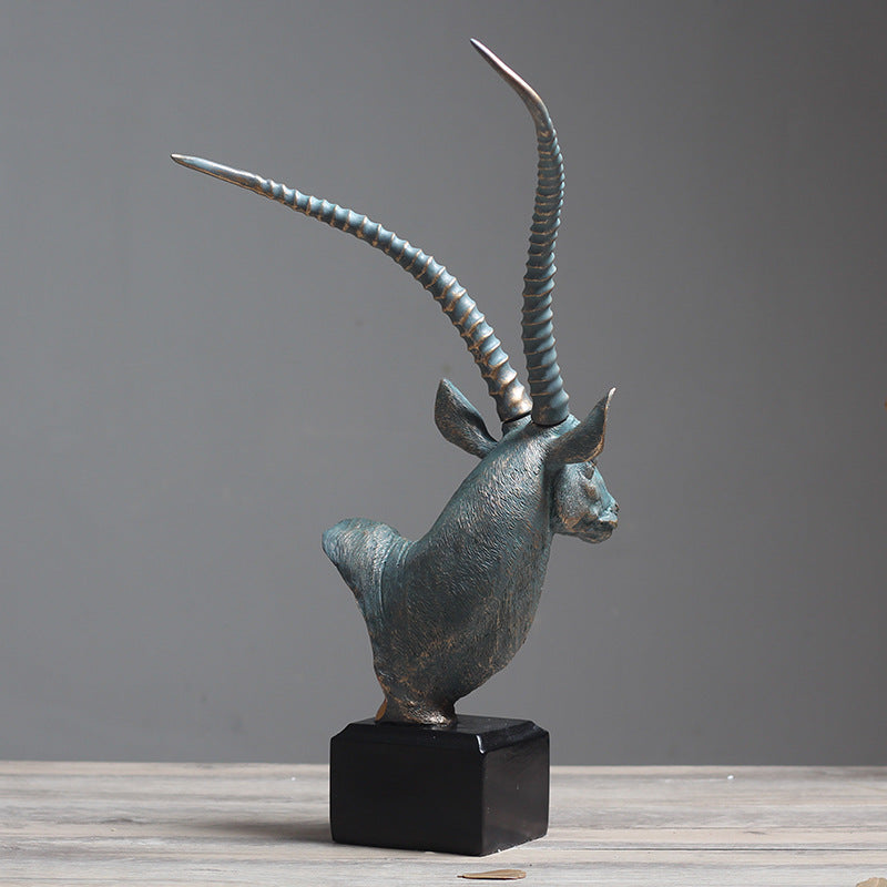 Elegant Antelope Bust Sculpture Homeandso