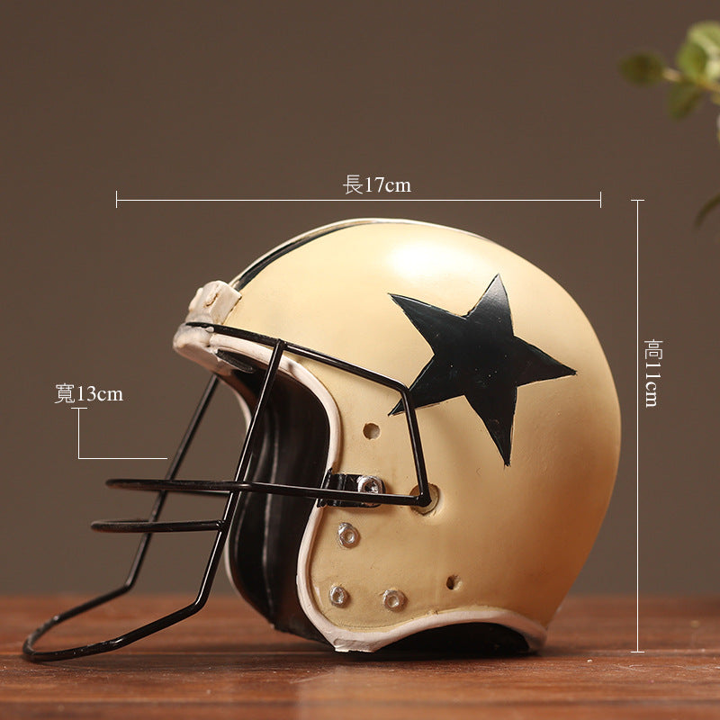 Retro Football Helmet Decorative Piece Homeandso