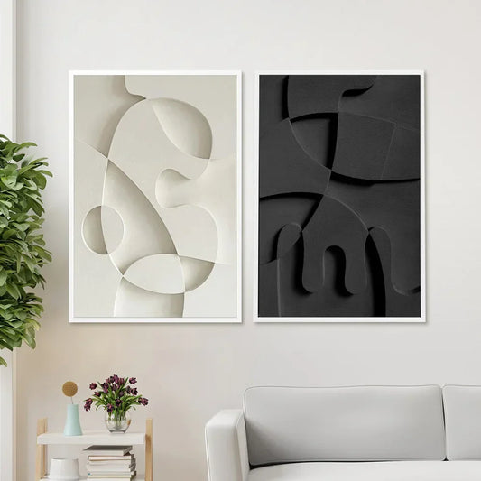 Abstract Minimalist 3D Design Canvas Wall Art for Modern Decor