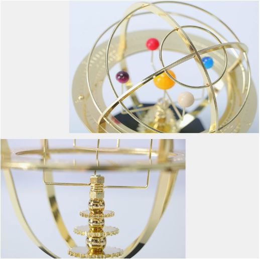 Grand Orrery Model Handmade Mechanical Brass Solar System Replica (5 Planets)