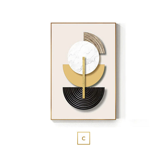 Minimalist Geometric Circles Canvas Wall Art for Modern Home Decor