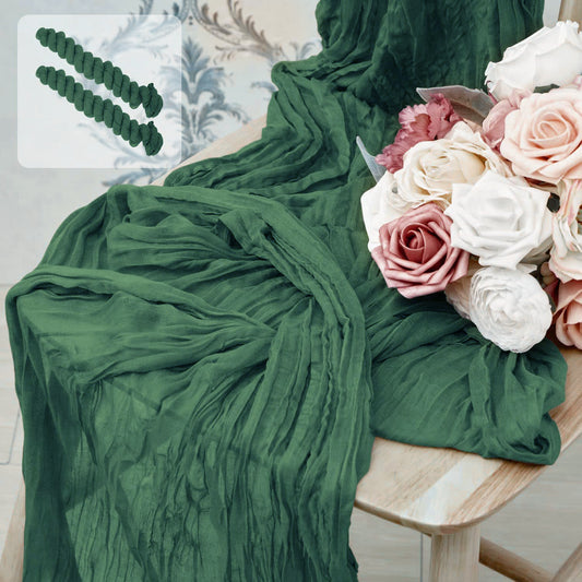 Wo Elegant Crinkled Chiffon Table Runner