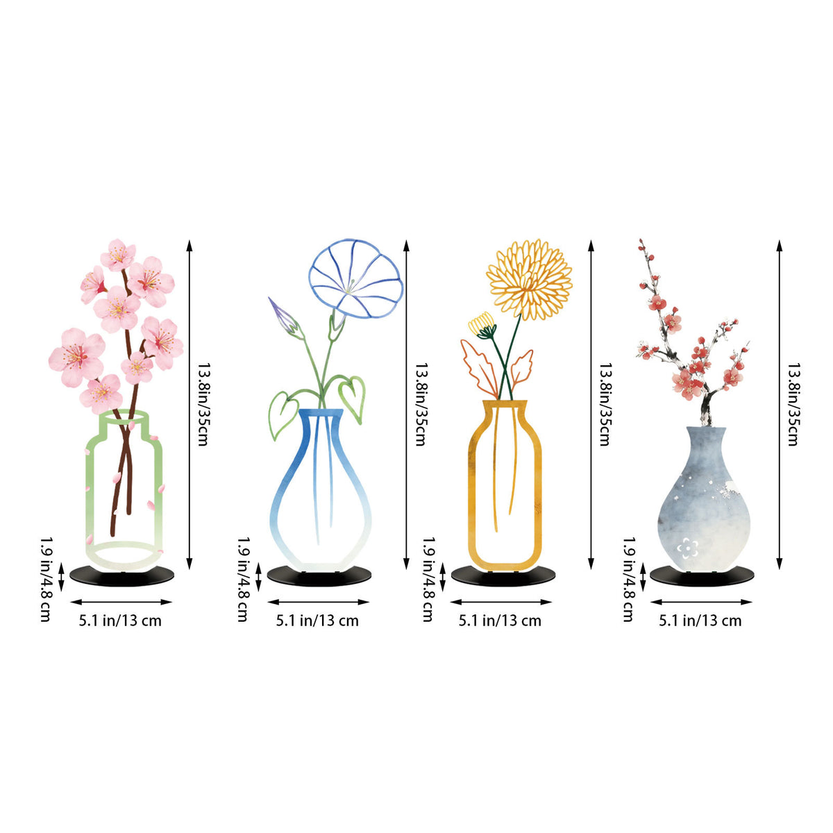 Homeandso Decorative Metal Flower Vase
