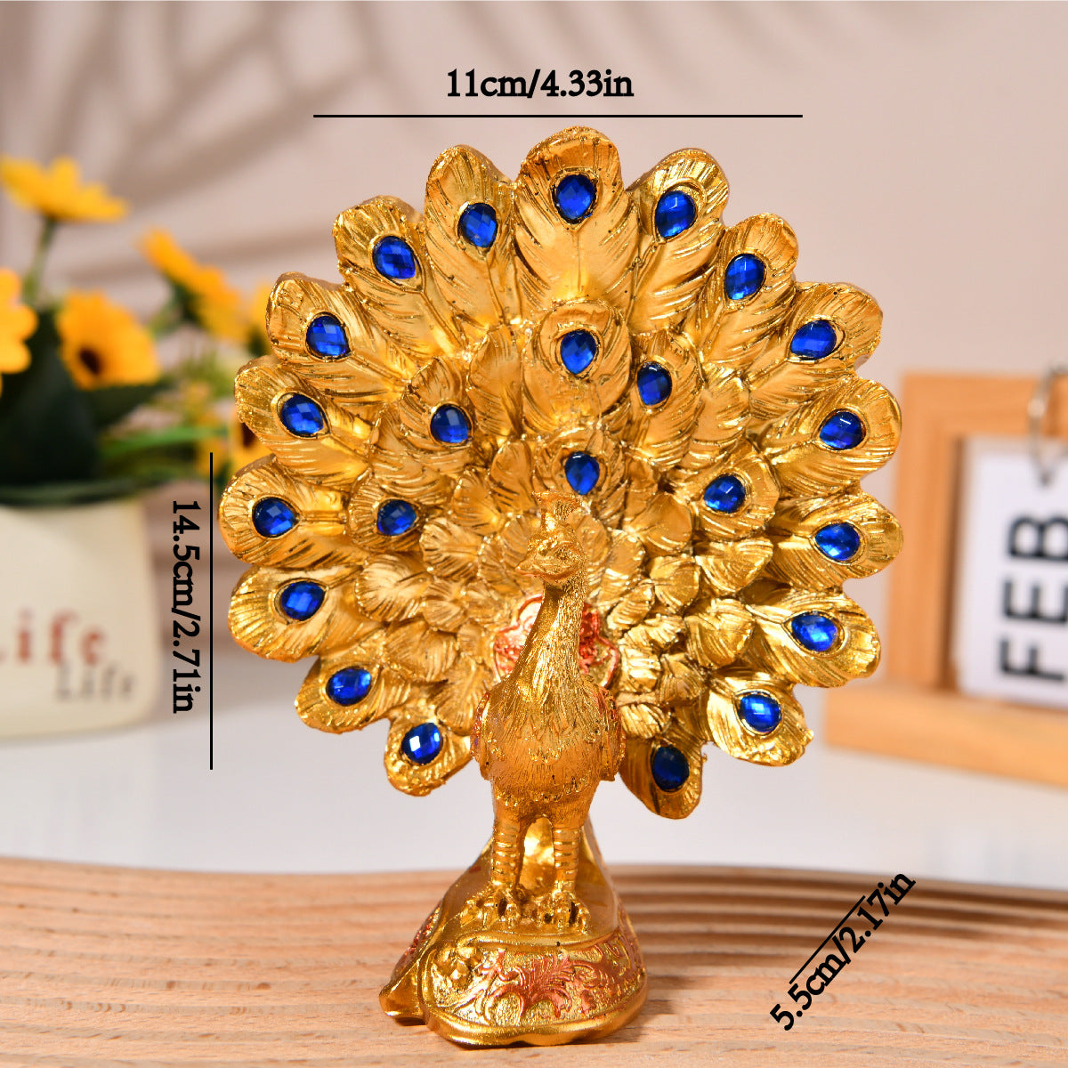 Decorative Peacock Figurine Homeandso
