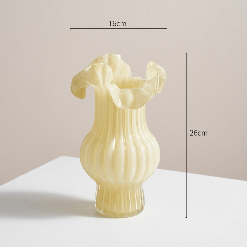 Elegant Ribbed Glass Vase