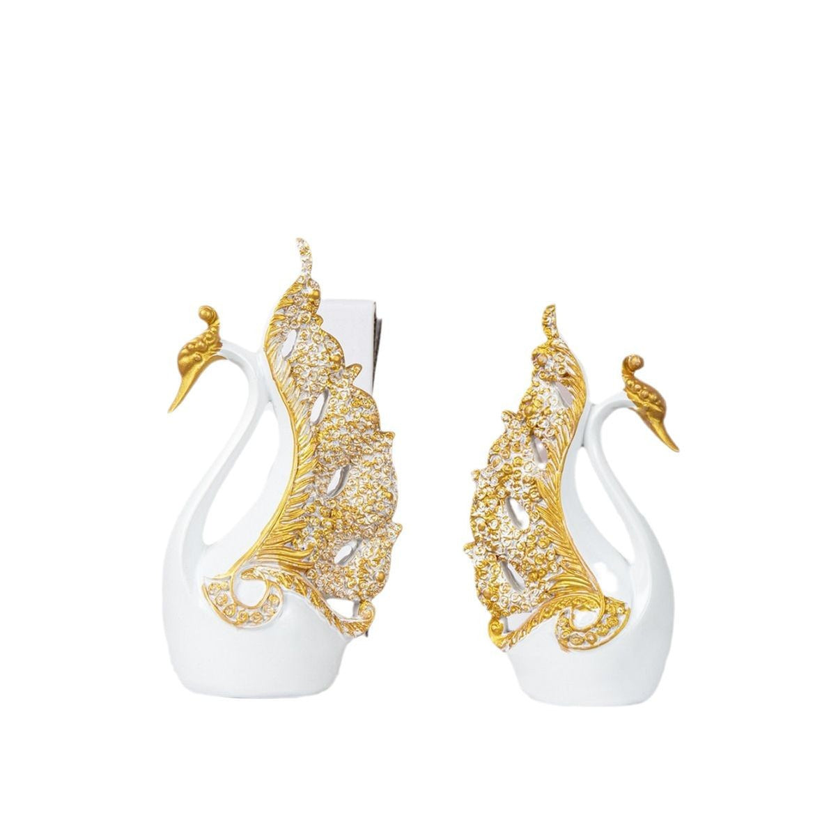 Elegant Ceramic Swan Figurines Homeandso