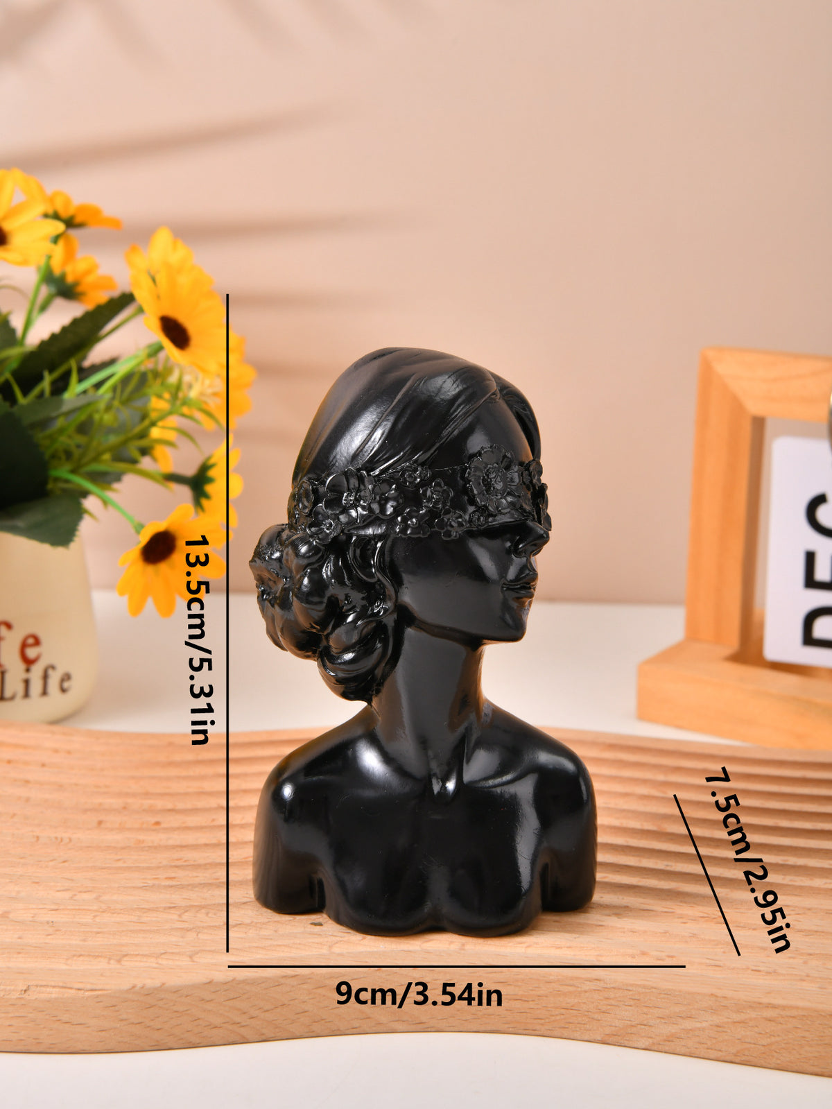 Decorative Flower Girl Bust Figurine Homeandso