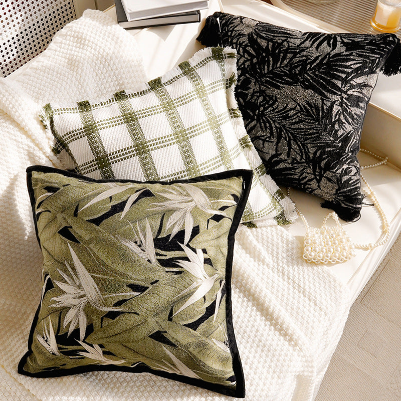 Decorative Throw Pillow with Tassel Accents for Home Decor