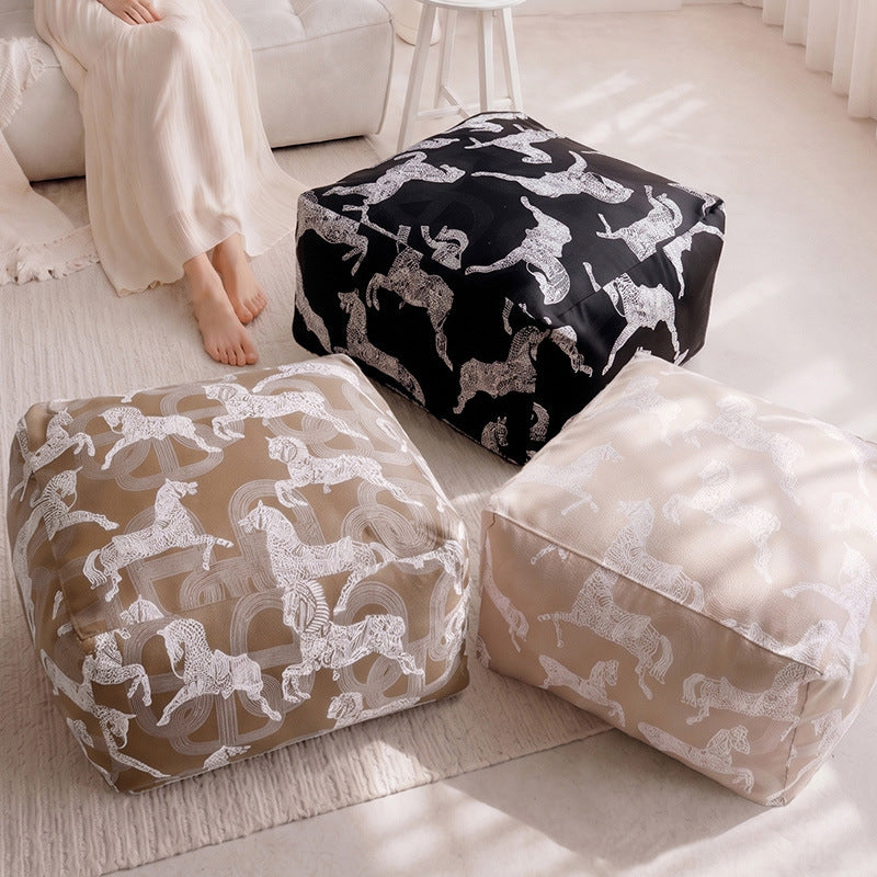 Decorative Floral Print Floor Pouf