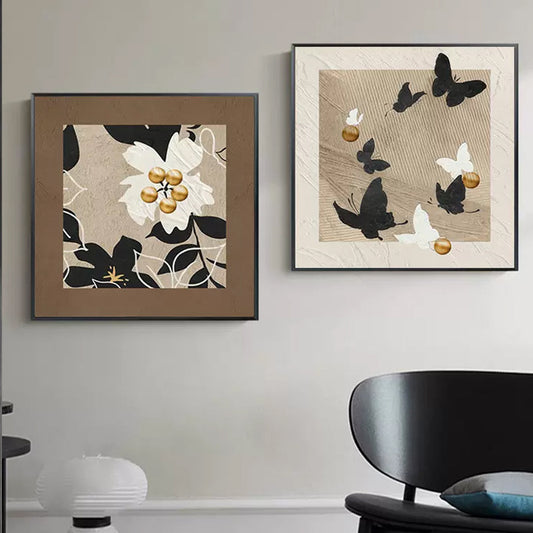 Artistic Butterfly Motif Framed Wall Art Homeandso