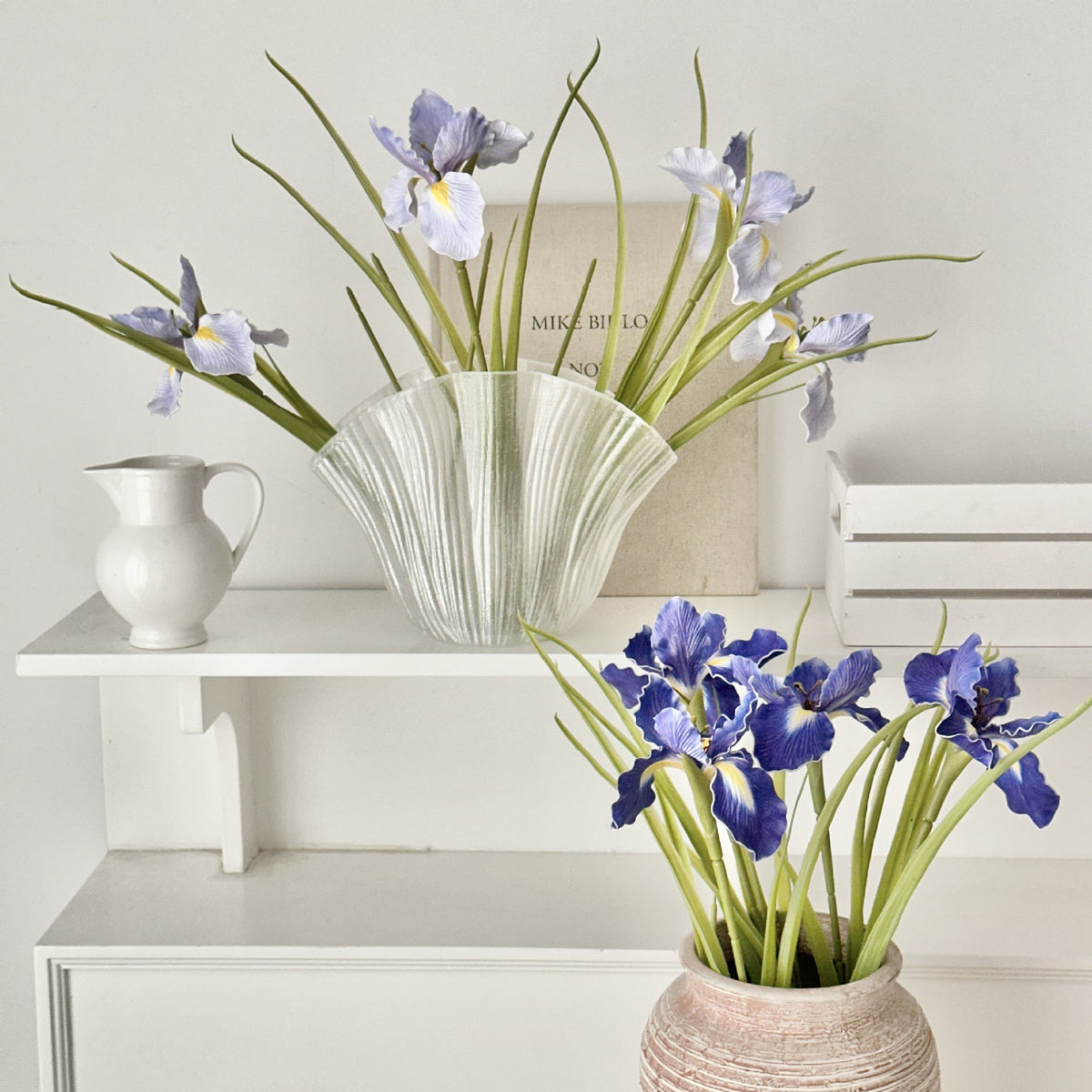 Elegant Faux Iris Floral Arrangement