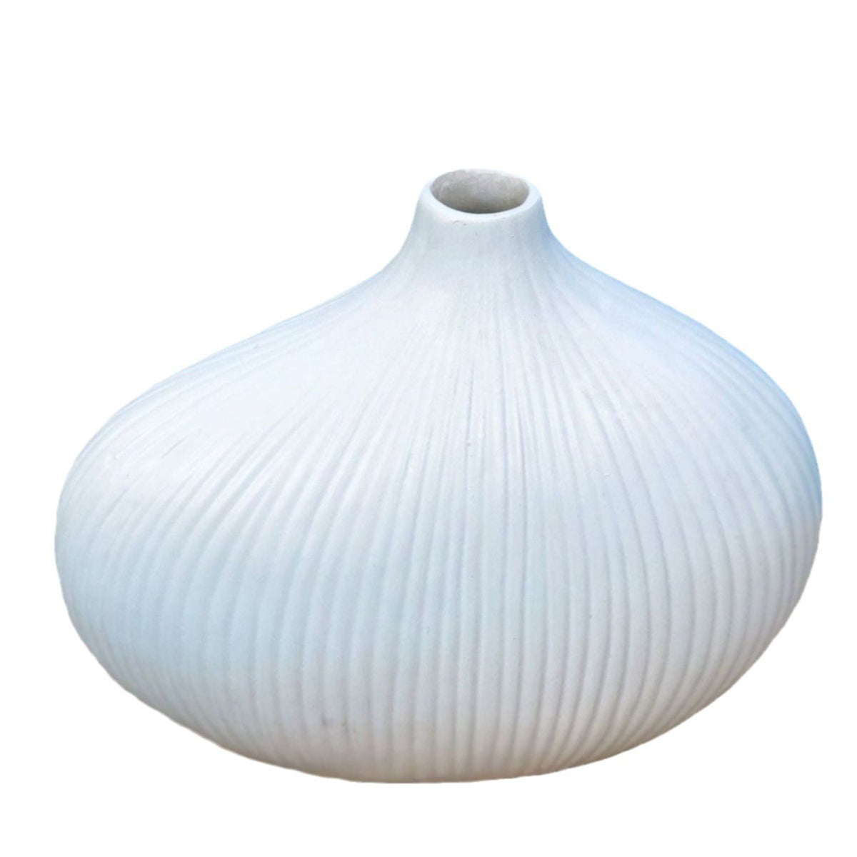 Elegant Ribbed Decorative Ceramic Vase Homeandso