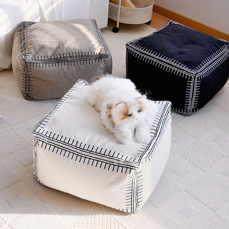 Decorative Woven Floor Pouf