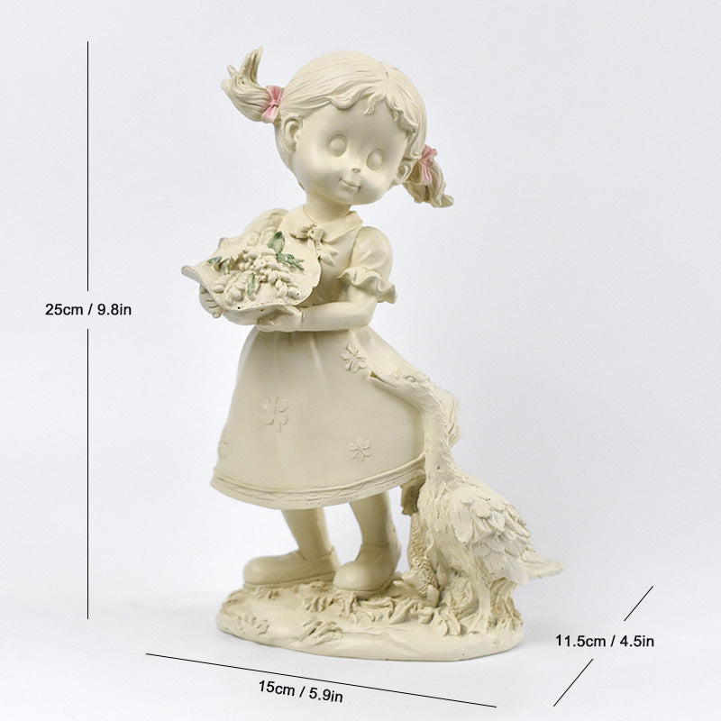 Charming Child and Dog Figurine Homeandso