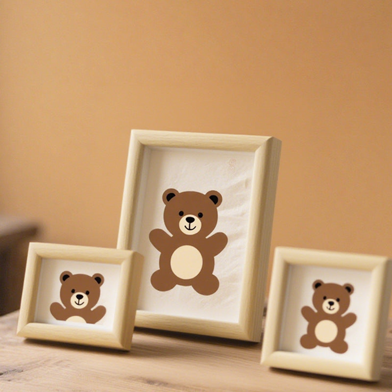Playful Bear Illustration Picture Frame