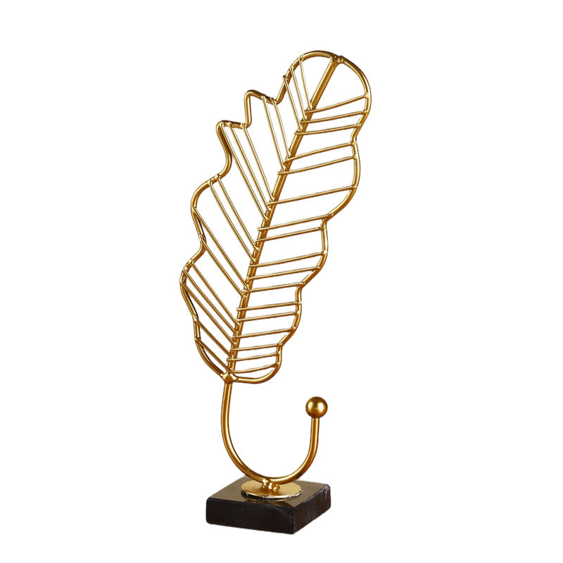 Leaf-Shaped Decorative Metal Stand Homeandso