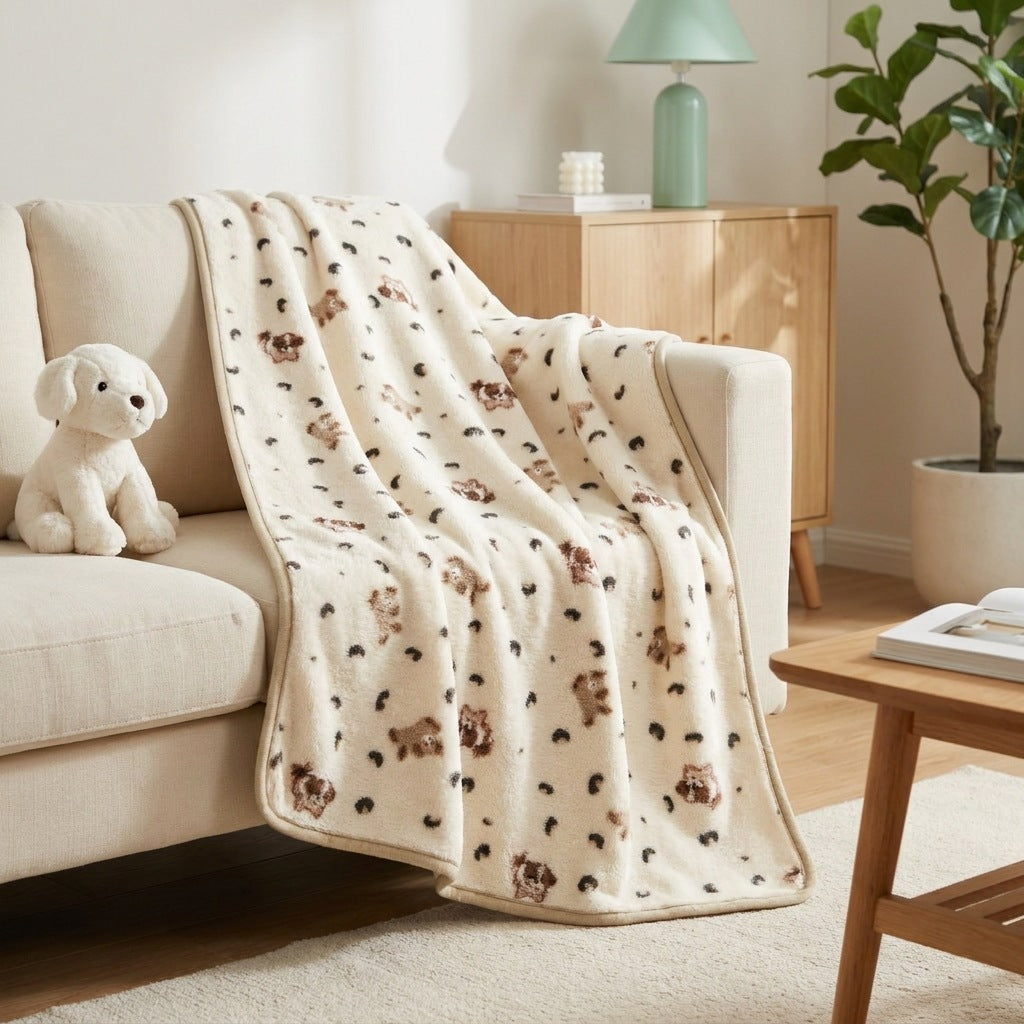 Pluche Dierprint Fleece Deken