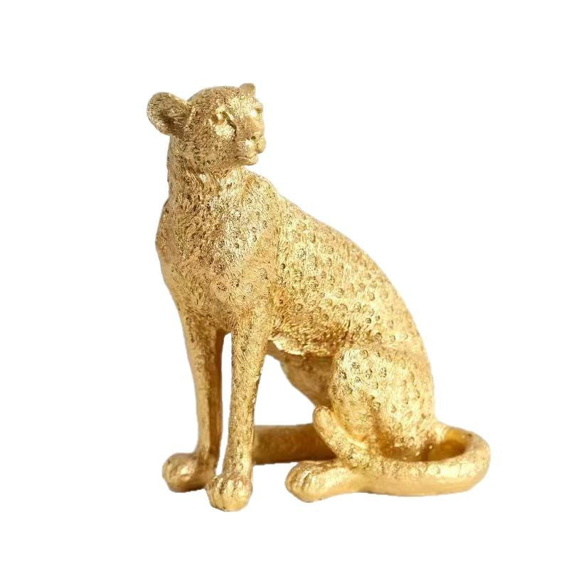 Decorative Golden Leopard Figurine Homeandso