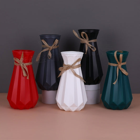 Textured Geometric Decorative Flower Vase