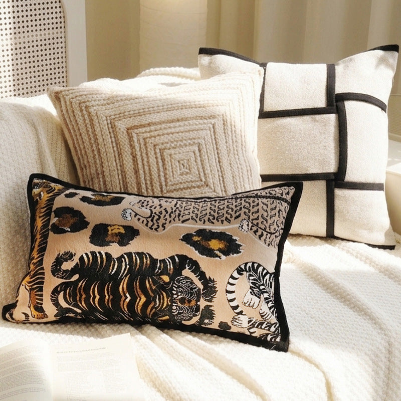 Decorative Wildlife Print Lumbar Pillow