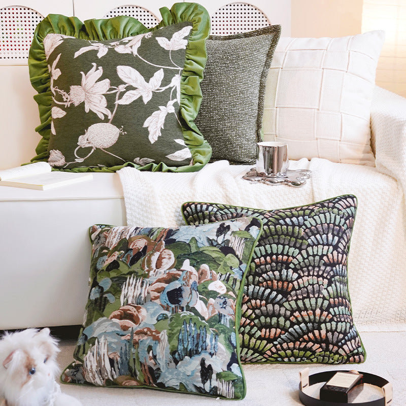 Botanical Patterned Throw Pillow