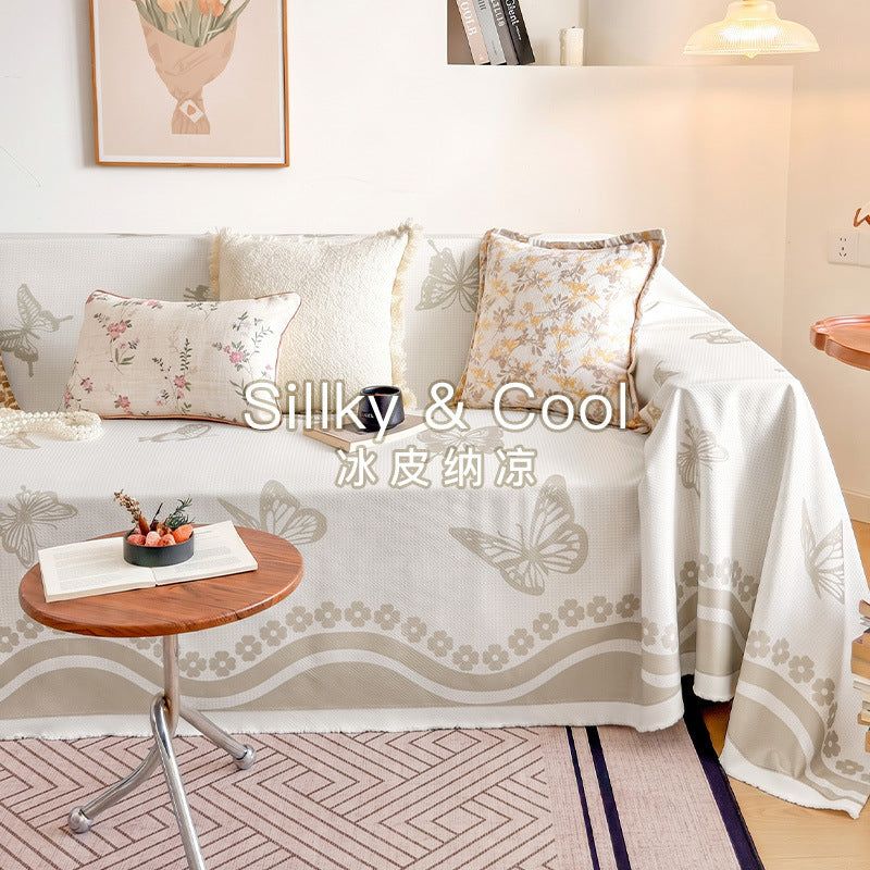 Artistic Floral Print Sofa Throw Cover