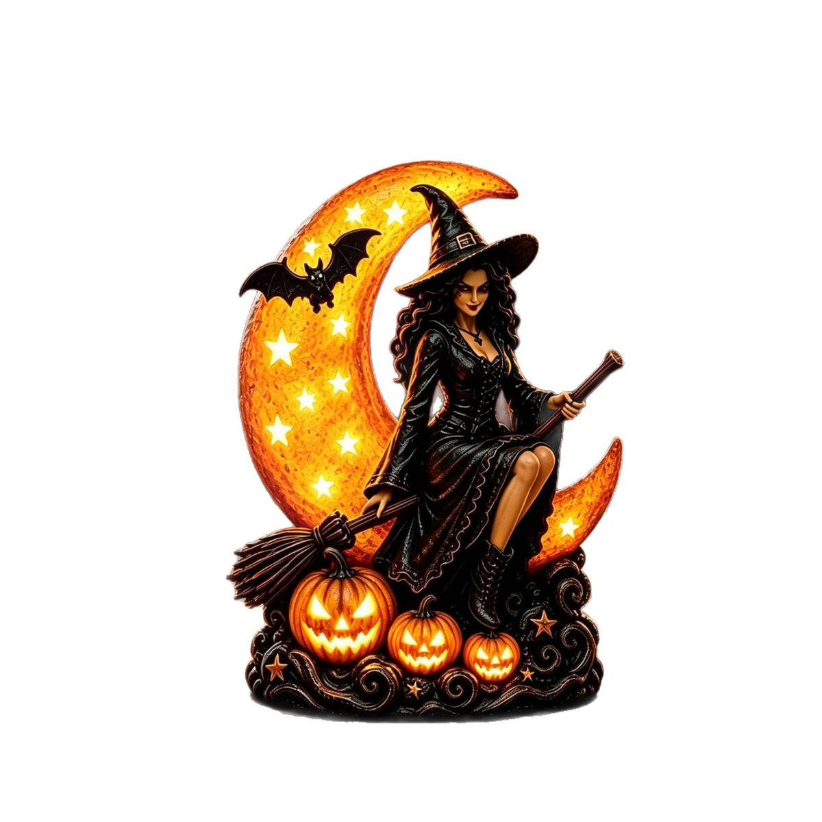 Illuminated Witch Figurine Table Lamp