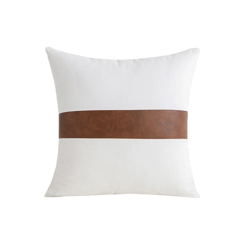 Modern Leather Accent Pillow