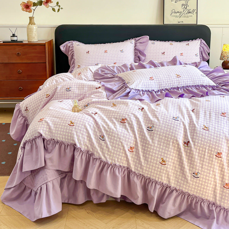 Floral Ruffled Bedding Set