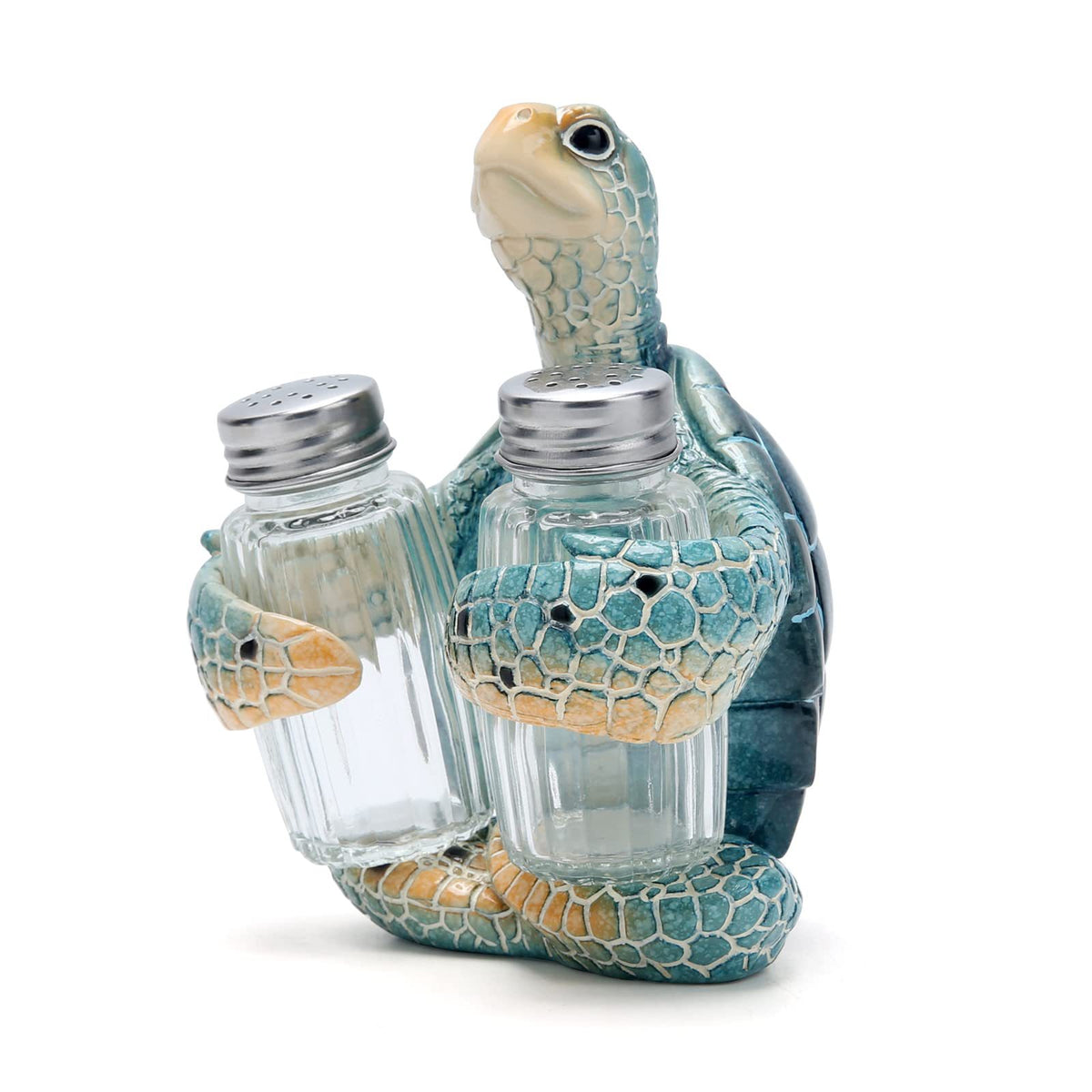 Decorative Turtle-Shaped Salt and Pepper Shaker Holder Homeandso