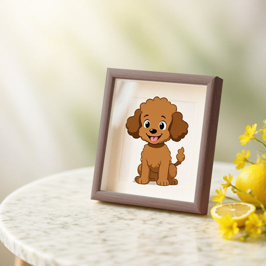Whimsical Poodle Illustration Picture Frame