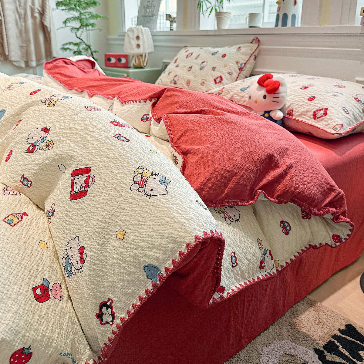 Premium Soft Heart Patterned Comforter Set