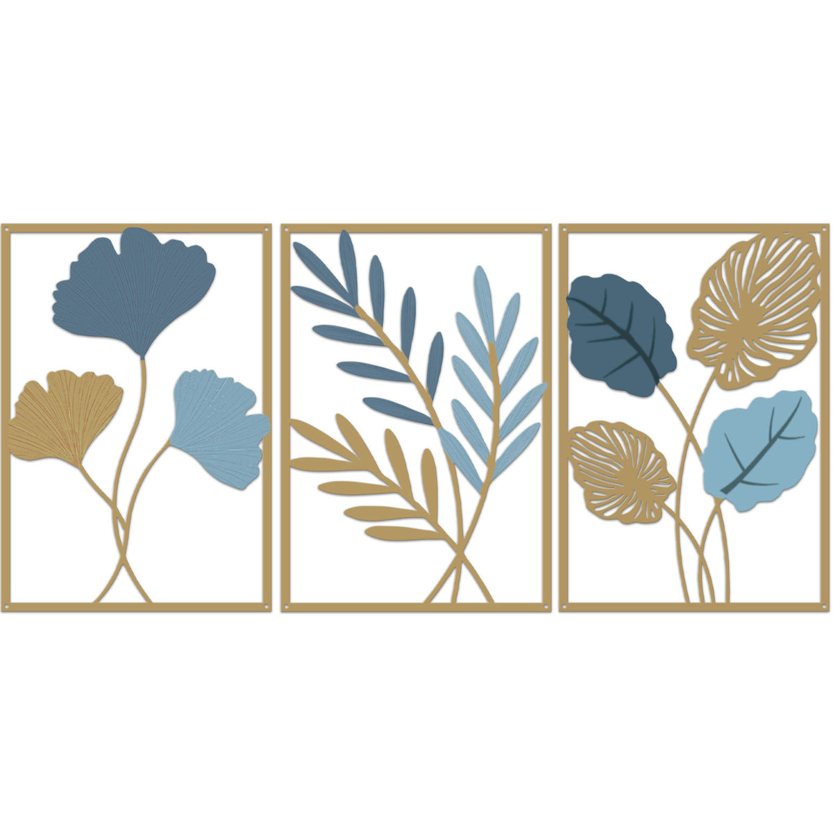 Metal Botanical Wall Art Set Homeandso