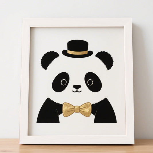 Whimsical Panda Illustration Frame