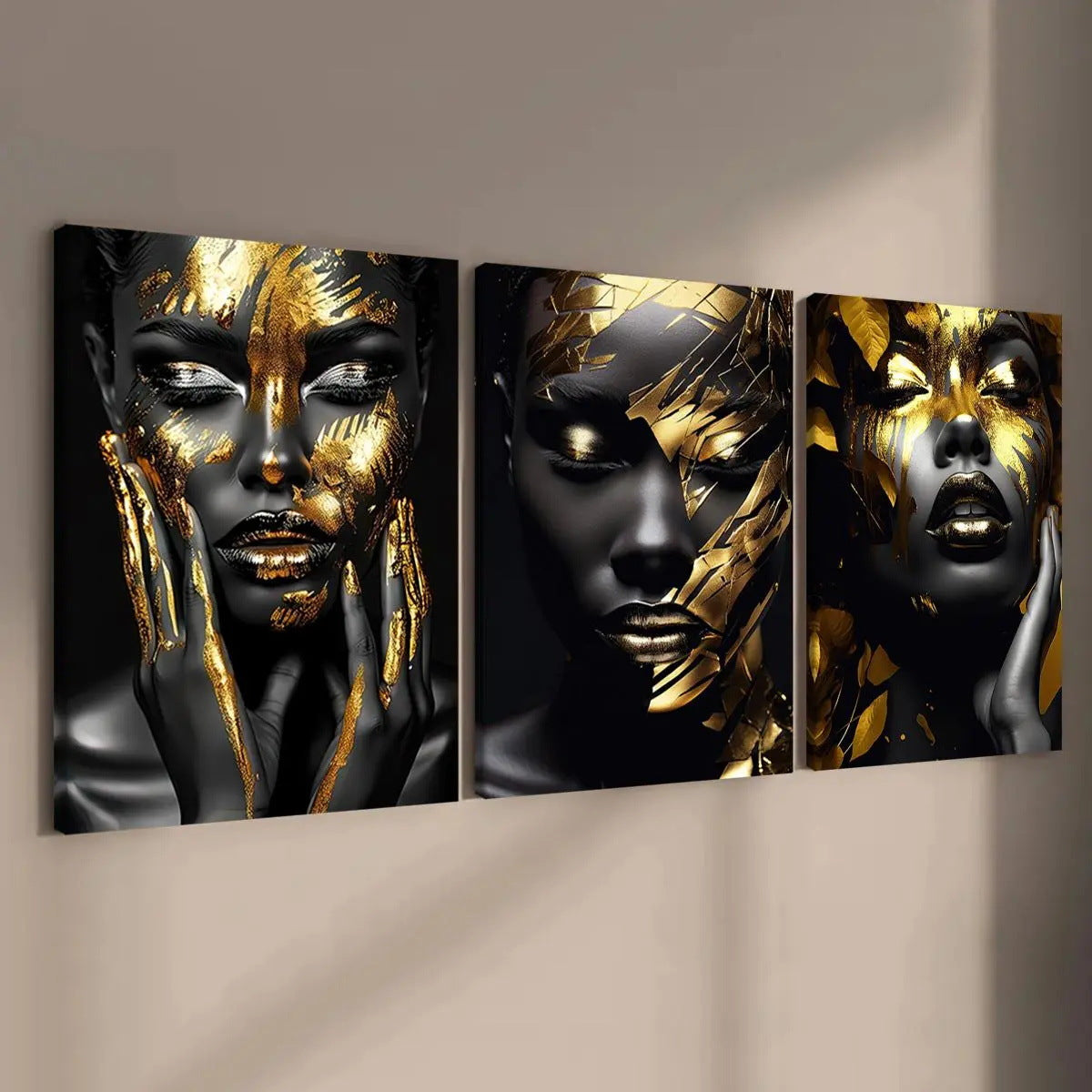 Artistic Gold Leaf Wall Art Set Homeandso