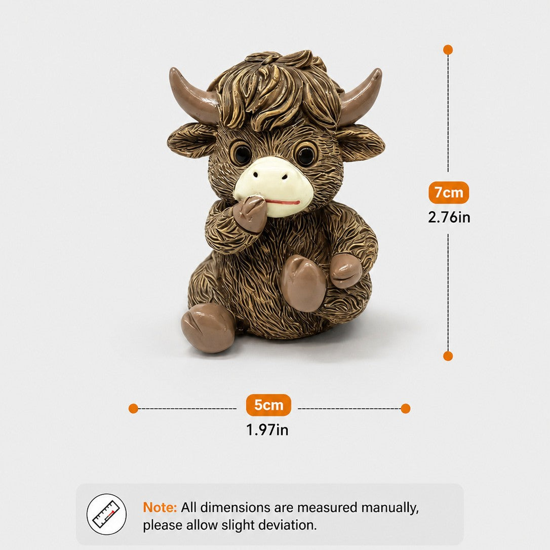 Whimsical Highland Cow Figurine Homeandso