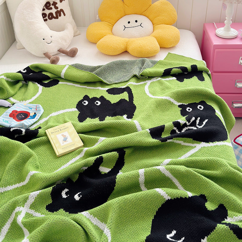 Cat Pattern Decorative Throw Blanket