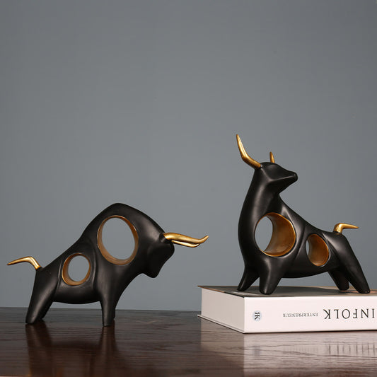 Artistic Bull Sculpture Homeandso
