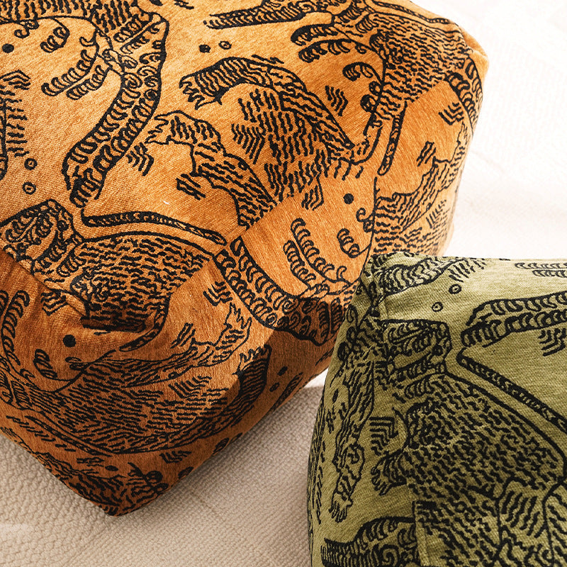 Geometric Patterned Floor Pouf