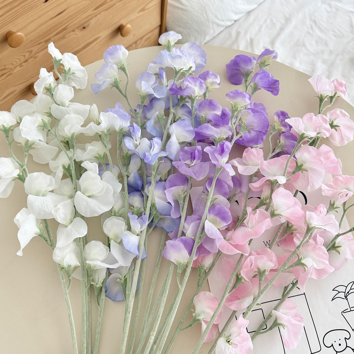 Elegant Faux Sweet Pea Stem