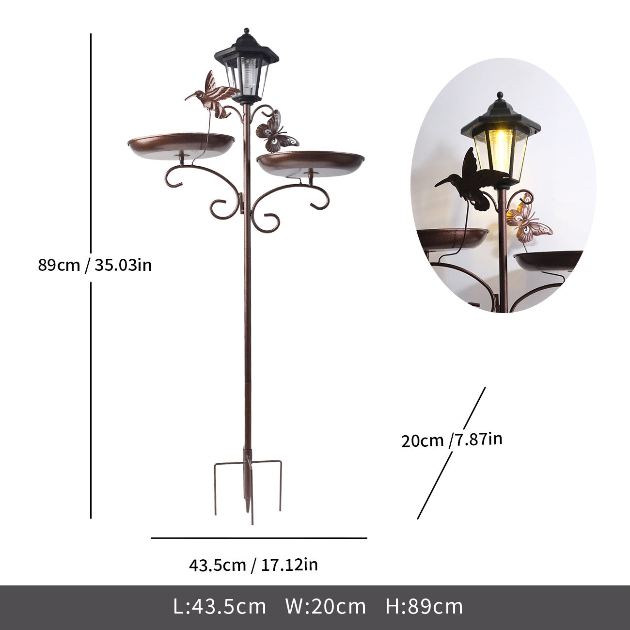 Elegant Outdoor Solar Lantern Stand Homeandso