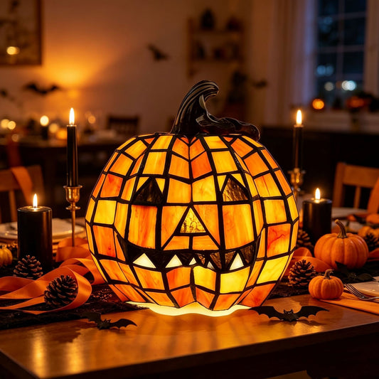 Stained Glass Pumpkin Table Lamp