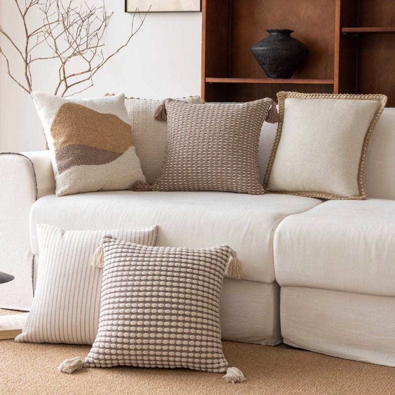 Striped Textured Throw Pillow