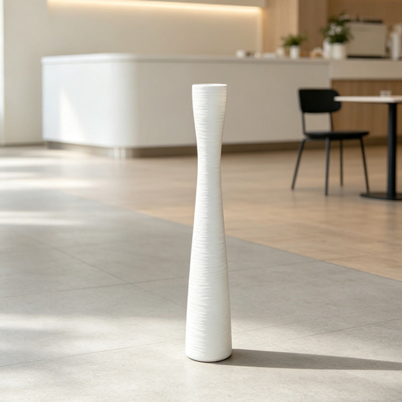 Tall Vertical Ribbed Decorative Vase