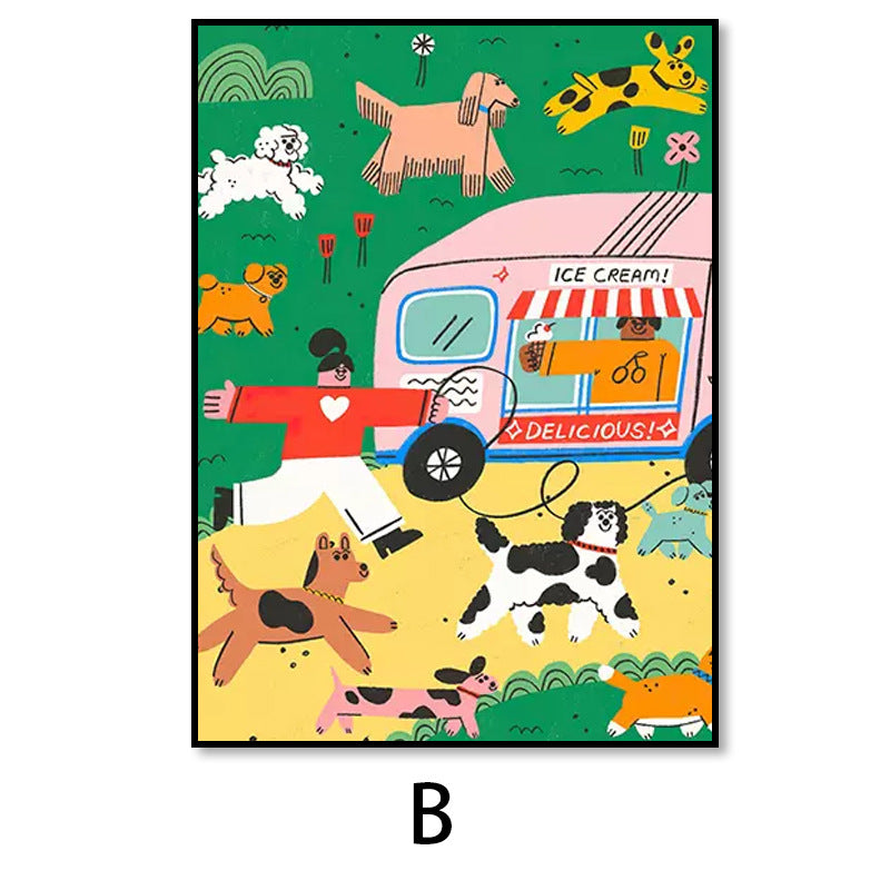 Whimsical Dog-Themed Wall Art Homeandso
