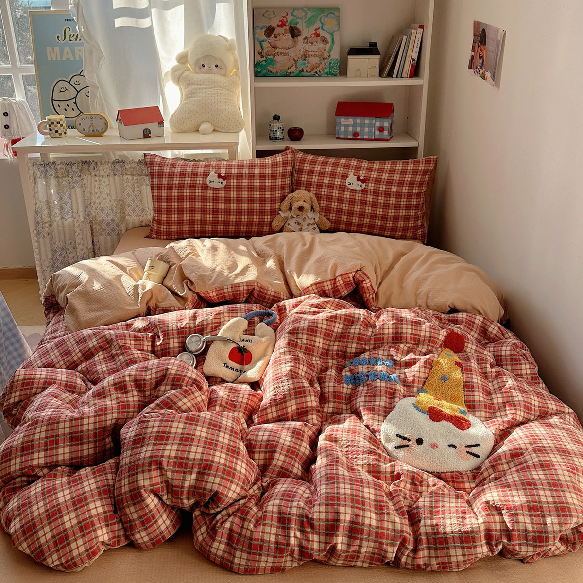 Decorative Soft Cotton Plaid Comforter Homeandso