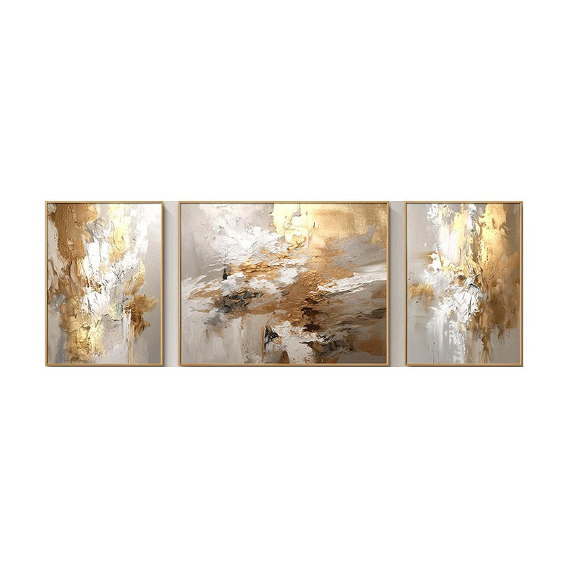 Abstract Gold Leaf Canvas Art Set Homeandso