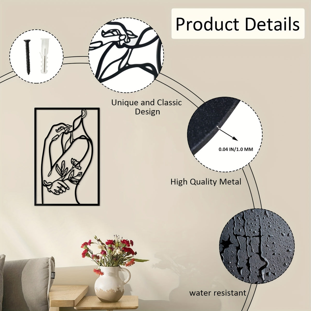 Floral Silhouette Wall Art Set Homeandso